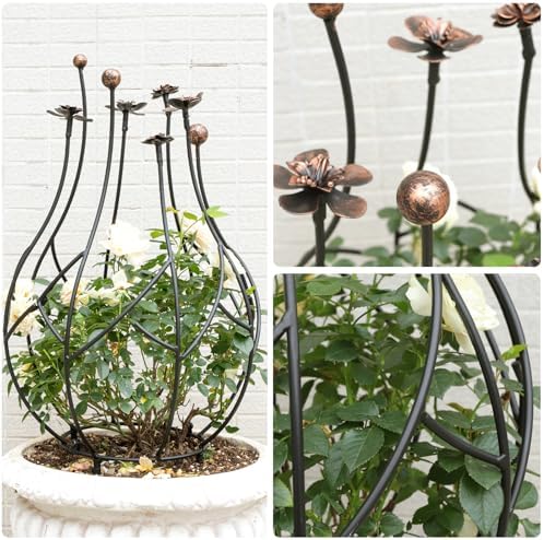 Obelisk Trellis Garden - 27" Metal Climbing Support for Vines - Image 3