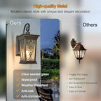 ALVIME Outdoor Wall Light Fixtures, 17 Inch Oil Rubbed Bronze Exterior Lighting Fixtures, Waterproof Outdoor Sconce Lights, Outside Porch Lanterns for House, Farmhouse, E26 Base&Clear Seeded Glass - Image 5