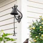 Sungmor Cast Iron Wall Bell, Vintage Rustic Dinner Bell with Rope - Image 3