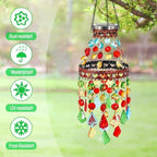 Hanging Solar Lantern Outdoor Chandelier,2 Tier Acrylic Crystal Wind Chimes - Image 2