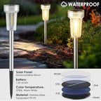 Mancra 12 Pack Solar Pathway Lights Outdoor, Waterproof Metal Solar Outdoor Lights Tungsten Bulb Landscape Lighting Garden Decor for Path Yard Lawn Walkway Driveway - Image 3