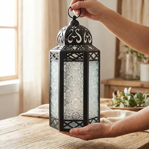 Vela Lanterns Decorative Indoor Fairy Light Candle Holder, Clear, L - Image 6