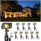 Gardenreet Low Voltage Wall Wash Lights - 12V Solid Brass LED Flood Lights Outdoor, Landscape Wired Waterproof, Bronze Wide Angle Lighting for Tree Garden Patio with 2700K 3W 270LM G4 Bulb 10 Pack by Gardenreet