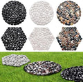 10in River Rock Stepping Stones Set - 6 Pack | Polished Pebble | Long-Lasting PVC Mesh Backing | Perfect for Garden Paths and Lawns Outdoor Landscaping Decoration | Rhombus and Round Set by Ausluru