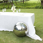 Tableclothsfactory Silver Stainless Steel Gazing Globe Mirror Ball, Reflective Shiny Hollow Garden Spheres - 20" - Image 6