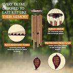 32 Inch Leaf Gold Memorial Wind Chimes for Loss of Loved One Sympathy Gift - Image 5