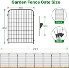 AMAGABELI 8 Panels 46 in(H) X 21 ft(L) Decorative Garden Fence Gate,No Dig Dog Fence Outdoor for Yard,Rustproof Tall Garden Fencing Animal Barrier Metal Wire Panel Border for Flower Bed,Patio - Image 2
