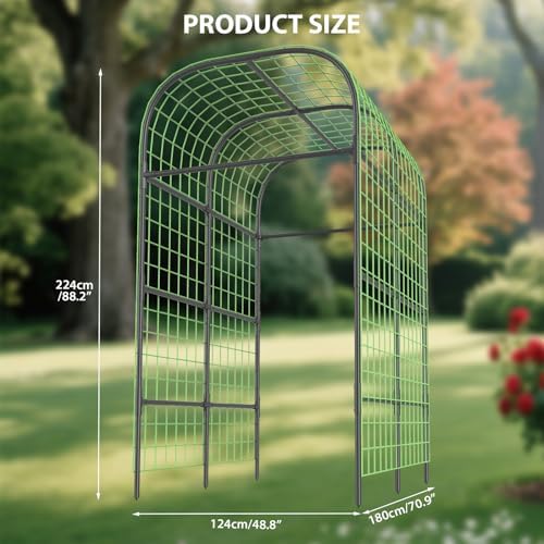 Garden Arch Trellis for Raised Beds, 7.3 ft Plant Support for Cucumbers, Melons, Vegetables, Peas, Tomatoes & Climbing Vegetables, Outdoor Rust-Resistant Trellis for Vertical Growing - Image 2