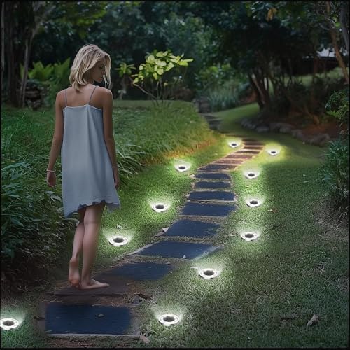 INCX 16Pack Solar Ground Lights Outdoor, 8 LED, IP65 Waterproof, Cold White - Image 4
