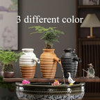 Outdoor Garden Fountain Spitter Pond Water Feature Pump Ceramic Pot Decoration (5.7 inch Brown) - Image 3