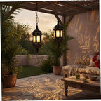 Moroccan Lantern, 2Pcs Moroccan Lantern, Hollow Vintage Hanging Candle Metal Decorative Ramadan Decorations for Home Indoor Outdoor for Winter - Image 7