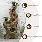 Sunlinua Water Fountain Outdoor, 5-Tier Cascading Realistic Tree Waterfall - Image 4