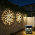 Decorative Solar Mandala Lights | Metal Solar Powered Outdoor Wall & Step Lighting | Waterproof Garden/Patio/Fence Lights with Auto On/Off | Mandala Pattern Backyard Decor for Deck,Post,Yard (2) by Unknown