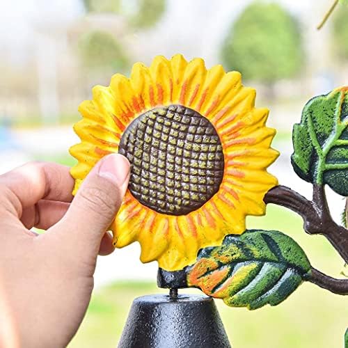 Home Decor Cast Iron Doorbell Sunflower Dinner Bells Wall Bell Hanging Bell Retro Wrought Iron Doorbell Home Courtyard Decoration 23x18x10cm - Image 4
