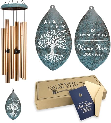 ASTARIN Sympathy Wind Chimes Personalized, Tree Life Sympathy Gifts Wind Chime for Loss of Loved Mom/Dad, Commemorative Wind Chimes for Condolences/Funeral, Outside Decor(Produced in Texas) by Astarin
