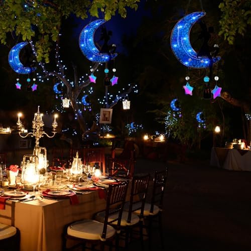 Memorial Wind Chimes Solar Hanging Glass Moon Lights Metal Fairy Angel Outdoor Wind Chimes for Mom Loved One Gifts - Image 6