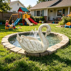 12.8" Vintage White Swan Planter, Resin Swan Flower Pot Statue, Weather Resistant Garden Planter for Front Porch, Yard, Patio, Lawn, Flower Bed & Outdoor Home Decor - Image 6