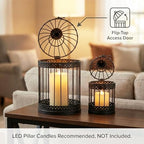 Vela Lanterns Decorative Bird Cage Candle Holders, Medium & Mini, Black - Image 4
