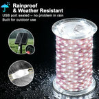 KNONEW 203FT 600LED Solar Fairy String Lights Outdoor Cool White 8 Modes - Image 7