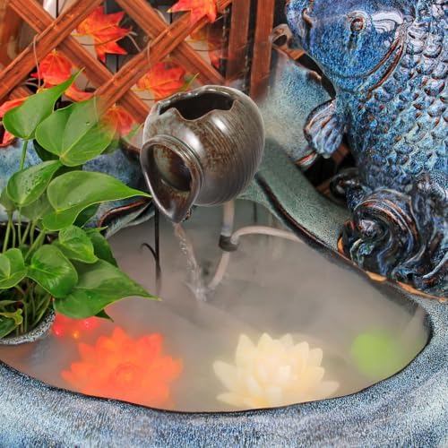Milisten Outdoor Water Fountain Kit Ceramic Jar Ornaments Water Features for Patio Backyard Garden Balcony Filtration System - Image 6