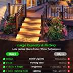 Solar Stair Lights Outdoor Waterproof 16-Pack, Upgraded 2-in-1 LED Warm White and Cool White Solar Powered Step Light for Outside, IP67 Auto On/Off Solar Lights for Front Sidewalk Yard Patio Porch - Image 4