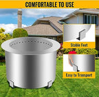 21.5-28.5" Smokeless Outdoor Fire Pit Stove Wood Campfire Grill for Outside Stainless Steel,Silver,21.5 Inch - Image 6