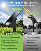 EZVALO Solar Spot Lights Outdoor IP67 Waterproof, Adjustable Solar Landscape Lights, 3 Lighting Modes Solar Spotlights for Outside Yard Garden Plant Trees Pathway Flag (Warm White-4Pack) - Image 3