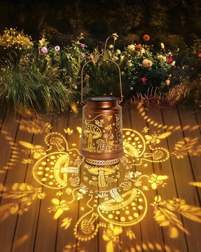 Mushroom Gifts for Women Mushroom Decor Solar Lantern Birthday Gifts Mothers Day Gifts for Mom Grandma Sister Friend Garden Decor Metal Solar Lights Outside Decor for Backyard Patio Porch Lawn Pathway - Image 3