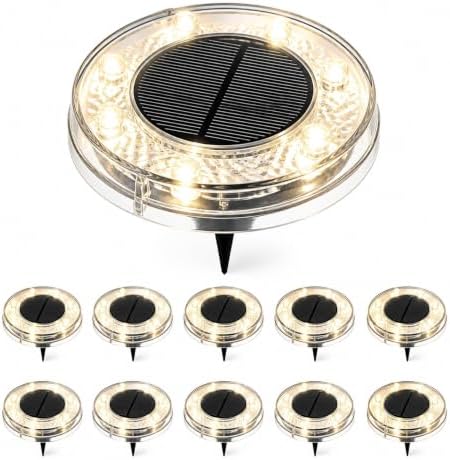 Solar Ground Lights, Solar Garden Light Outdoor 8 LED Disc Underground,for Patio Pathway Lawn Yard by Unknown