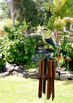 Cohasset Gifts Bamboo Wind Chime | #175AG | American Gold Finch Bamboo Wind Chime | Wood, Outdoor, Home Décor for Decks, Garden, Porch | Hand Painted Yellow | - Image 3