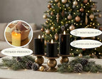 Flameless Pillar Candles Flickering with Remote Timer, Battery Operated LED Candles Up to 400 Hours, 3D Moving Flame Real Wax Candles. (Black) - Image 2