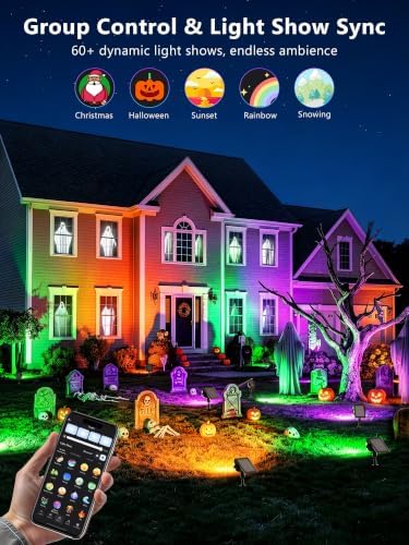 Brizled Smart Solar Spot Lights, 2 Pack Color Changing Outdoor Spotlights - Image 2