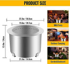 21.5-28.5" Smokeless Outdoor Fire Pit Stove Wood Campfire Grill for Outside Stainless Steel,Silver,21.5 Inch - Image 3