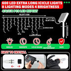 Retisee 65ft Red Green Solar Icicle Christmas Light for Outdoor Decoratio - Image 2