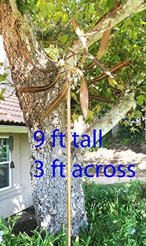 Large Kinetic Copper Dual Spinner - Dancing Willow Leaves Jumbo Version (3-ft Across, 9-ft Tall) - Image 4