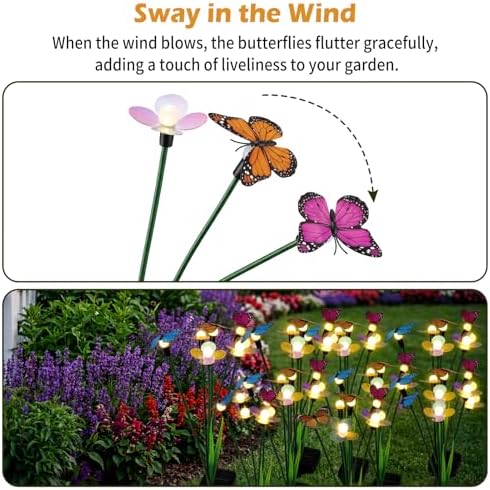 Hoikwo Solar Garden Flower Lights 4 Pack - Image 5