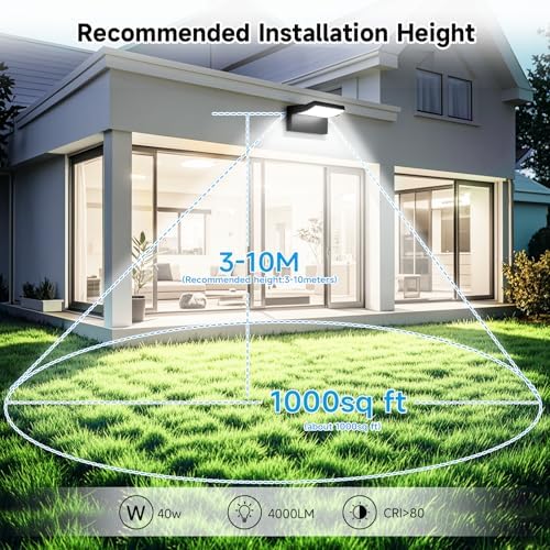 Outdoor Wall Lights 40W 350 ° Rotation Flood Light LED - Image 3