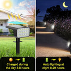 Solar Spot Lights Outdoor Waterproof IP67, [6 Pack/75LED] 2-in-1 Solar Landscaping Spotlights, 4 Lighting Modes Solar Powered Garden Flood Light for Patio Pathway Driveway Yard Pool (Cool White) - Image 3