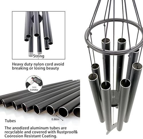 Personalized Wind Chimes, Memorial Gifts, Cardinal Wind Chime for Loss of Loved Dad/Mom, in Memory of Husband/Wife, 36inch Deep Tone Wind Chimes for Condolences - Image 5
