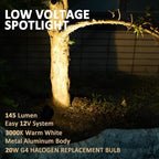 Low Voltage Spotlights 8PK 20W Halogen Floodlights 12V AC Outdoor Spot Lights Black Landscape Lighting Kit 145 Lumens 3000K with Spike Stake and Connector for Garden, Yard, Lawn - Image 2