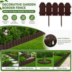 Evelyne Garden Border Edging: Wooden Grain Fence Dog Ear Design - Landscaping Fence Liner Lawn Edge Barrier - Decorative Lawn Landscape Panels Elements -Landscaping Edging (Brown, 10ft.) - Image 2