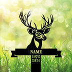 Personalized Hunter Grave Marker Deer Antlers Memorial Garden Stake 8-24 inch Hunter Dad Loss Gift, Hunter Memorial Gift Loss of Loved One (Deer Antlers) - Image 4