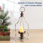 Glitzhome 16.5" H Lanterns Decorative Indoor Outdoor, Vintage Metal Lantern,Farmhouse Hanging Candle Holder for Living Room Mantel Patio Porch Garden Wedding & Holiday Decor - Image 2