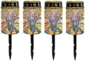 Poceacles Cross Solar Pathway Lights Outdoor Grave Solar Lights Outside Waterproof Cemetery Flameless Candles Outdoor Solar Candle Grave Markers Eternal Decor, Gothic Wings Cross, Pack of 4 by Poceacles