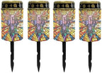 Poceacles Cross Solar Pathway Lights Outdoor Grave Solar Lights Outside Waterproof Cemetery Flameless Candles Outdoor Solar Candle Grave Markers Eternal Decor, Gothic Wings Cross, Pack of 4 by Poceacles