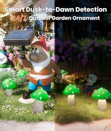 ALFIOT Garden Lights Solar Powered Waterproof, 9 Pack, 8 Modes, Warm White - Image 4