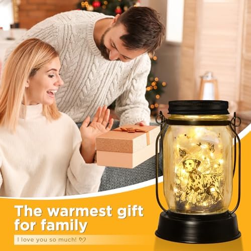 kyoryuger Dalmatian Gifts for Women/Men Dalmatian Solar Lanterns Mom Birthday Spotted Dog Lovers Lantern Pet Loss Firehouse Dog Memorial Lights Solar Garden Decor Yard, Patio,Backyard,Porch Torches - Image 4