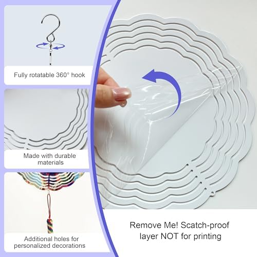 Sublimation Wind Spinner Blanks, 10 Pack Round Aluminum Blanks, 8 Inch - Image 4