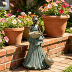 DiliComing Fairy Garden Statue Bird Feeder - 14" Resin Outdoor Decor - Image 4