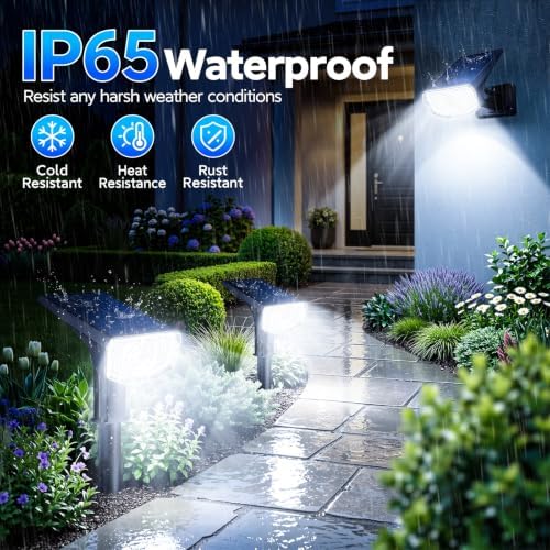 Solar Spot Lights Outdoor Waterproof IP65, 100 LED Solar Lights Outdoor - Image 4